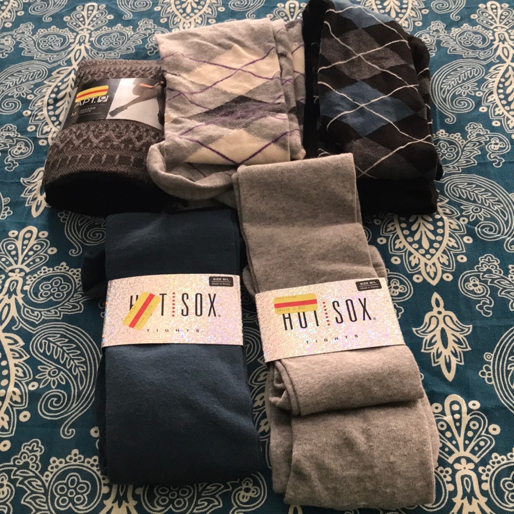 Tights; sock material; M/L; 5 pair lot